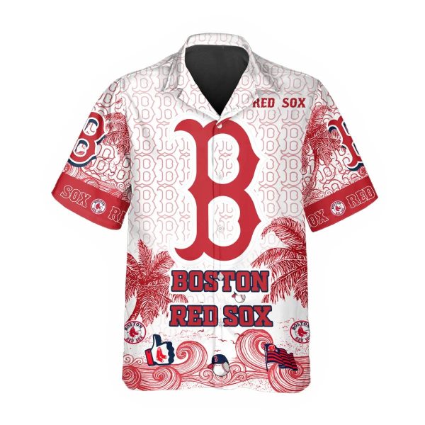 Custom Boston Red Sox Hawaiian Shirt, Red Sox Aloha Shirt, MLB Hawaiian Shirt