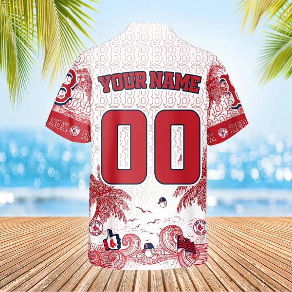 Custom Boston Red Sox Hawaiian Shirt, Red Sox Aloha Shirt, MLB Hawaiian Shirt