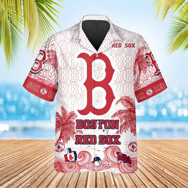 Custom Boston Red Sox Hawaiian Shirt, Red Sox Aloha Shirt, MLB Hawaiian Shirt