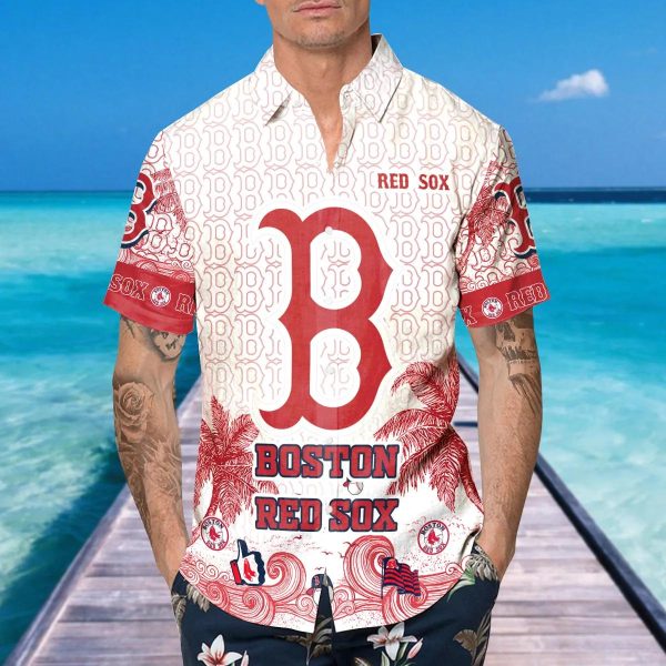 Custom Boston Red Sox Hawaiian Shirt, Red Sox Aloha Shirt, MLB Hawaiian Shirt