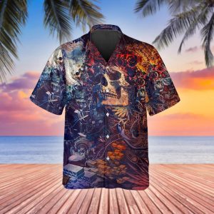 Floral Grateful Dead Skull Hawaiian Shirt 1