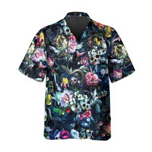 Floral Skull And Snakes Hawaiian Shirt Hawaiian Button Up Shirt Aloha Shirts 1