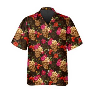 Flower Garden Floral Skull Hawaiian Shirt 1