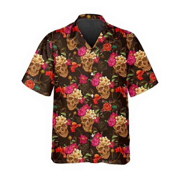 Flower Garden Floral Skull Hawaiian Shirt