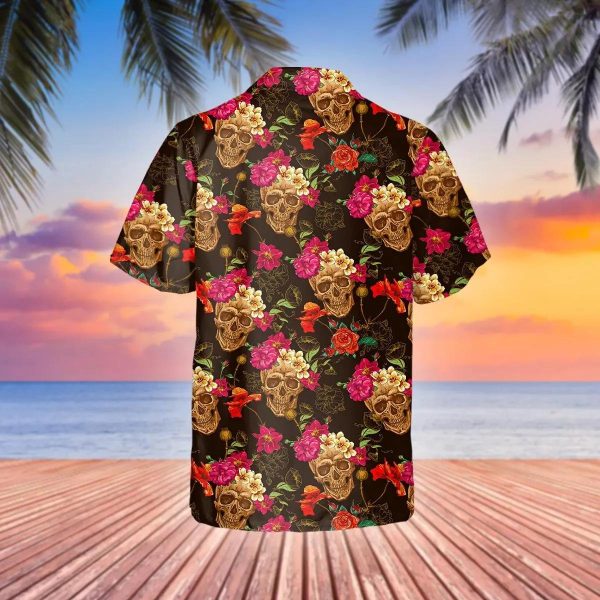 Flower Garden Floral Skull Hawaiian Shirt