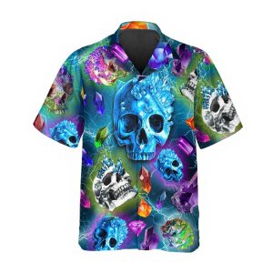 Galaxy Diamond Crystal Skull Hawaiian Shirt 1