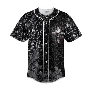 Ghost Cross Skull Baseball Jersey 1