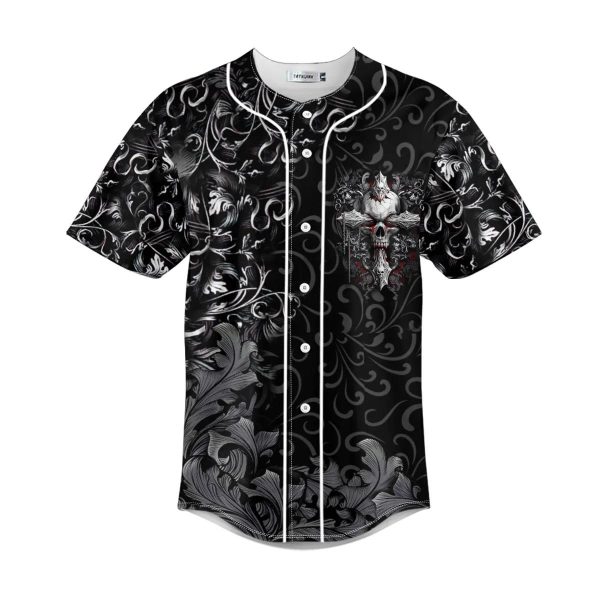 Ghost Cross Skull Baseball Jersey