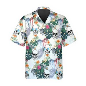 Happy Summer Grinning Skull Hawaiian Shirt 1