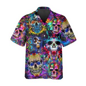 Neon Skull Hawaiian Shirt 1