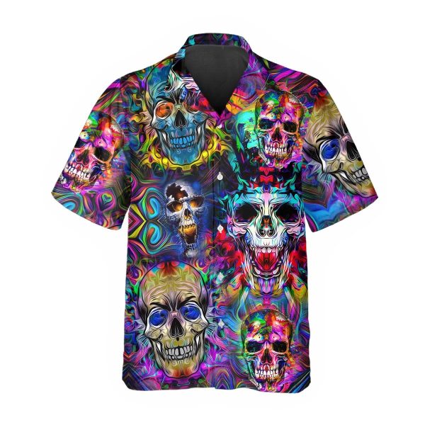 Neon Skull Hawaiian Shirt