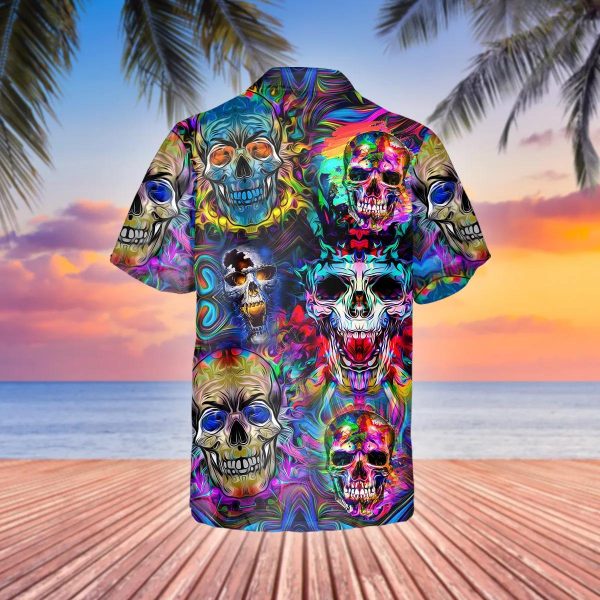 Neon Skull Hawaiian Shirt