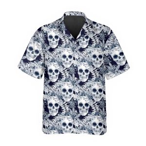 Ocean Vibe Floral Skull Hawaiian Shirt 1