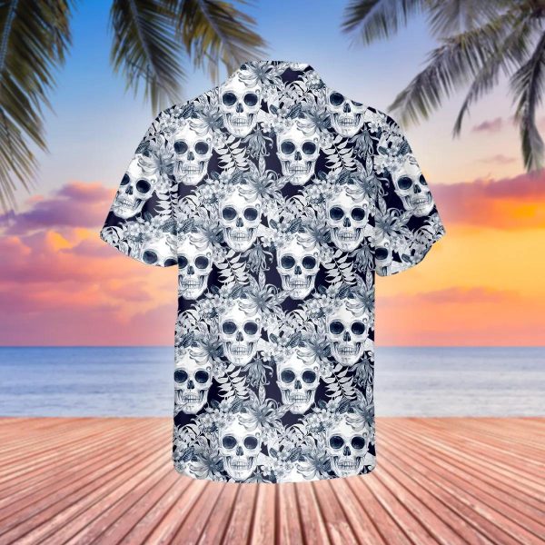 Ocean Vibe Floral Skull Hawaiian Shirt