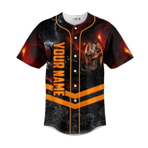 Orange Roses Sugar Skull Custom Baseball Jersey 1