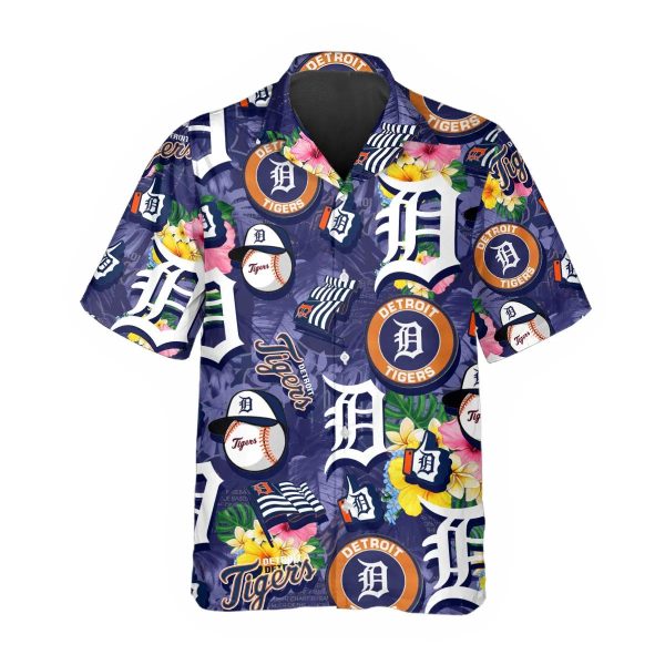 Pattern Detroit Tigers Hawaiian Shirt, Detroit Tigers Aloha Shirt, MLB Hawaiian Shirt