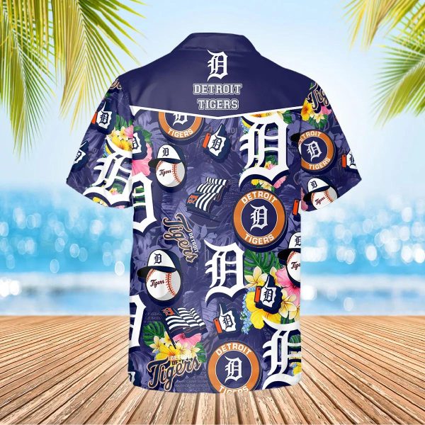 Pattern Detroit Tigers Hawaiian Shirt, Detroit Tigers Aloha Shirt, MLB Hawaiian Shirt