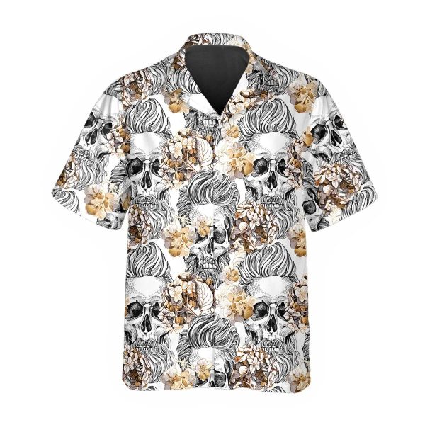 Pattern Flower Happy Summer Skull Hawaiian Shirt