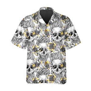 Pattern Flower Skull Hawaiian Shirt 1