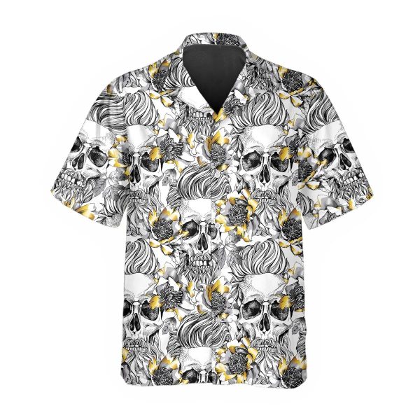 Pattern Flower Skull Hawaiian Shirt