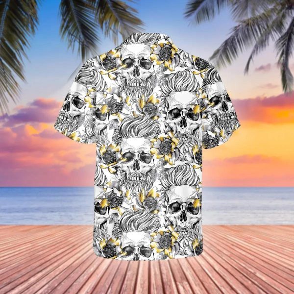 Pattern Flower Skull Hawaiian Shirt