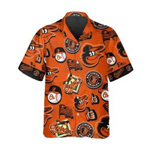 Pattern Logo Baltimore Orioles Hawaiian Shirt MLB Hawaiian Shirt 1