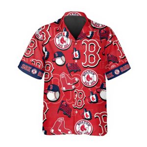 Pattern Logo Boston Red Sox Hawaiian Shirt MLB Hawaiian Shirt 1