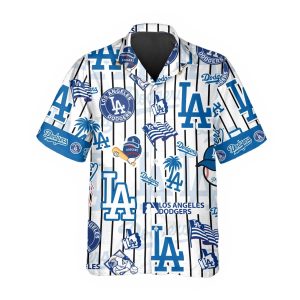 Pattern Logo Los Angeles Dodgers Hawaiian Shirt Dodgers Aloha Shirt MLB Hawaiian Shirt 1