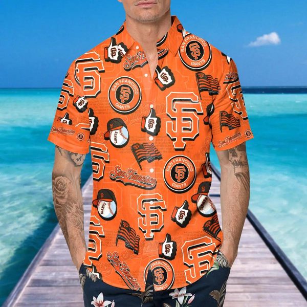 Pattern Logo San Francisco Giants Hawaiian Shirt, MLB Hawaiian Shirt