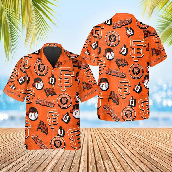 Pattern Logo San Francisco Giants Hawaiian Shirt, MLB Hawaiian Shirt