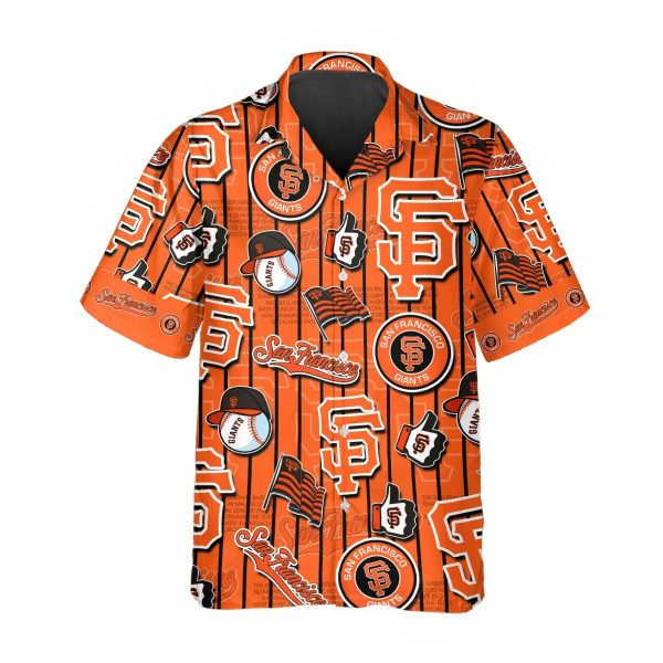 Pattern Logo San Francisco Giants Hawaiian Shirt, SF Giants Aloha Shirt, MLB Hawaiian Shirt