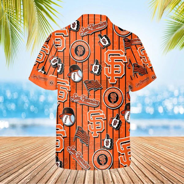 Pattern Logo San Francisco Giants Hawaiian Shirt, SF Giants Aloha Shirt, MLB Hawaiian Shirt