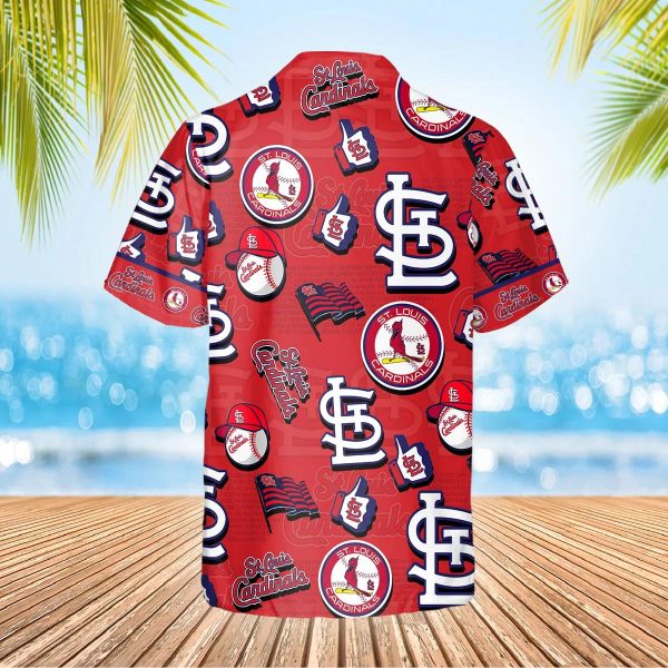 Pattern Logo St. Louis Cardinals Hawaiian Shirt, MLB Hawaiian Shirt