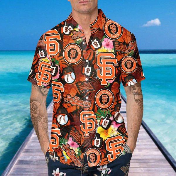 Pattern San Francisco Giants Hawaiian Shirt, SF Giants Aloha Shirt, MLB Hawaiian Shirt