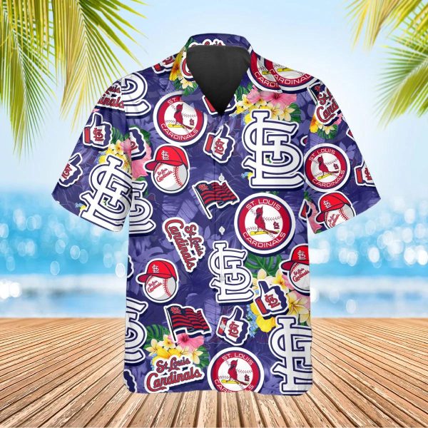 Pattern St. Louis Cardinals Hawaiian Shirt, St. Louis Cardinals Aloha Shirt, MLB Hawaiian Shirt