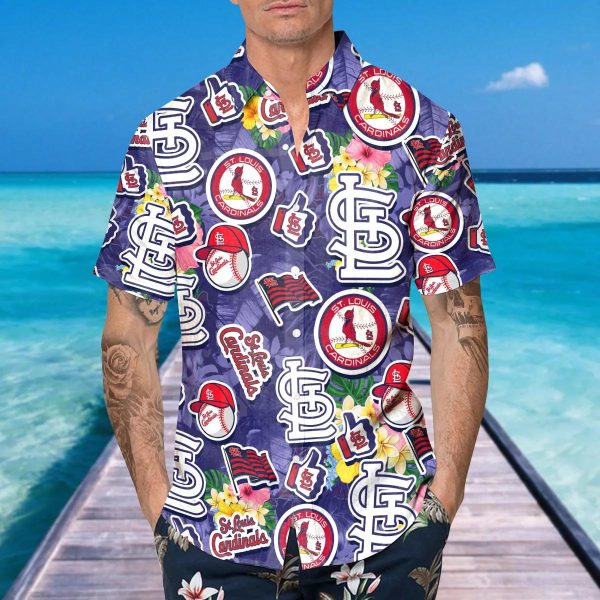 Pattern St. Louis Cardinals Hawaiian Shirt, St. Louis Cardinals Aloha Shirt, MLB Hawaiian Shirt