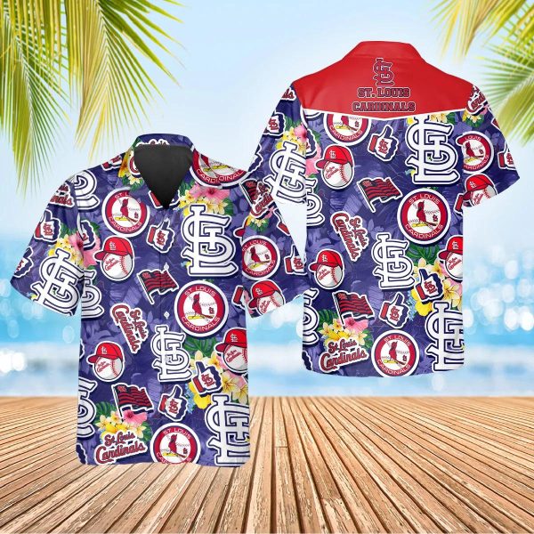 Pattern St. Louis Cardinals Hawaiian Shirt, St. Louis Cardinals Aloha Shirt, MLB Hawaiian Shirt