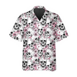 Pink Pattern Happy Summer Skull Hawaiian Shirt 1