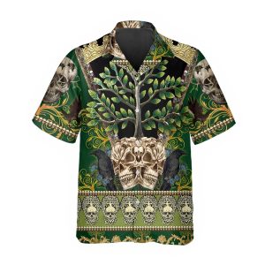 Skull Green Tree Hawaiian Shirt 1