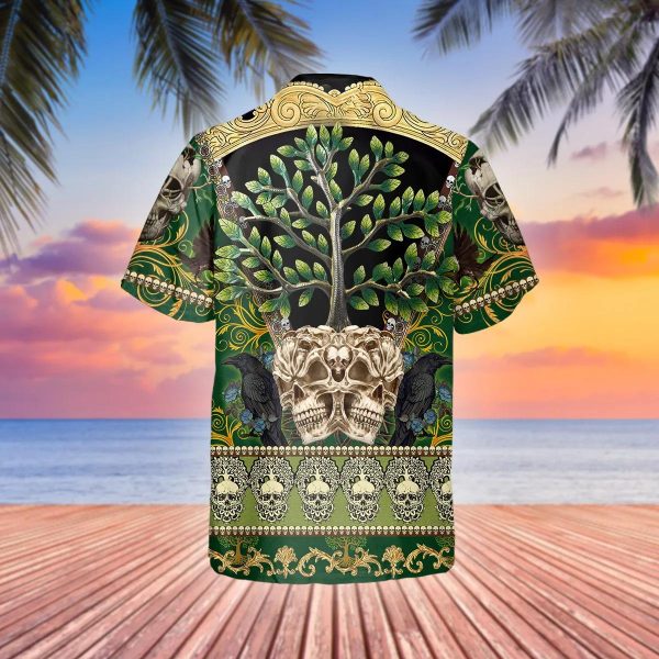 Skull Green Tree Hawaiian Shirt