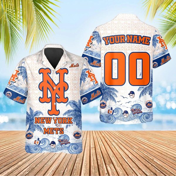 Custom New York Mets Hawaiian Shirt, New York Mets Aloha Shirt, MLB Hawaiian Shirt