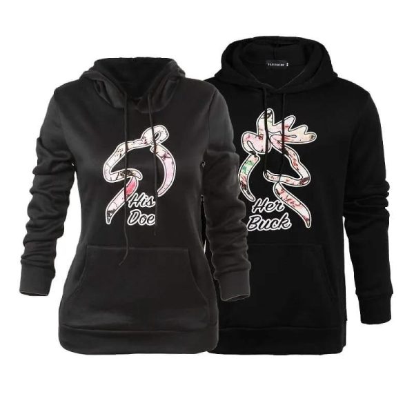 His Doe Her Buck Matching Hoodies For Couple