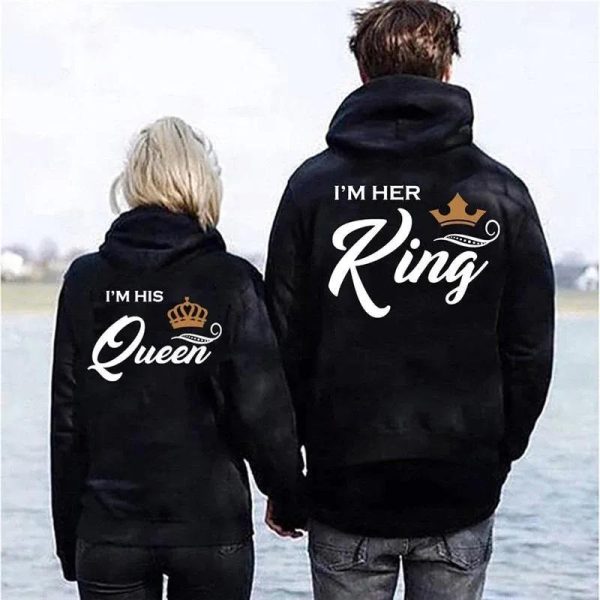 I Am His Queen I Am Her King Matching Hoodies For Couple