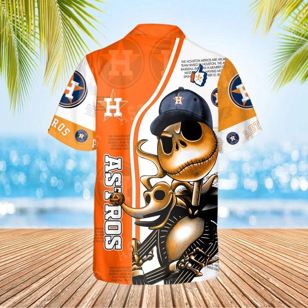 Jack Skeleton Houston Astros Hawaiian Shirt, Houston Astros Aloha Shirt, MLB Hawaiian Shirt