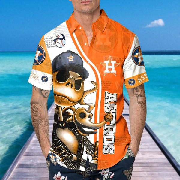 Jack Skeleton Houston Astros Hawaiian Shirt, Houston Astros Aloha Shirt, MLB Hawaiian Shirt