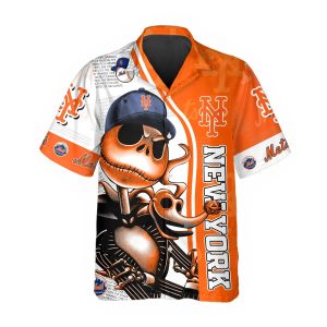 Jack Skeleton New York Mets Hawaiian Shirt New York Mets Aloha Shirt MLB Hawaiian Shirt 1