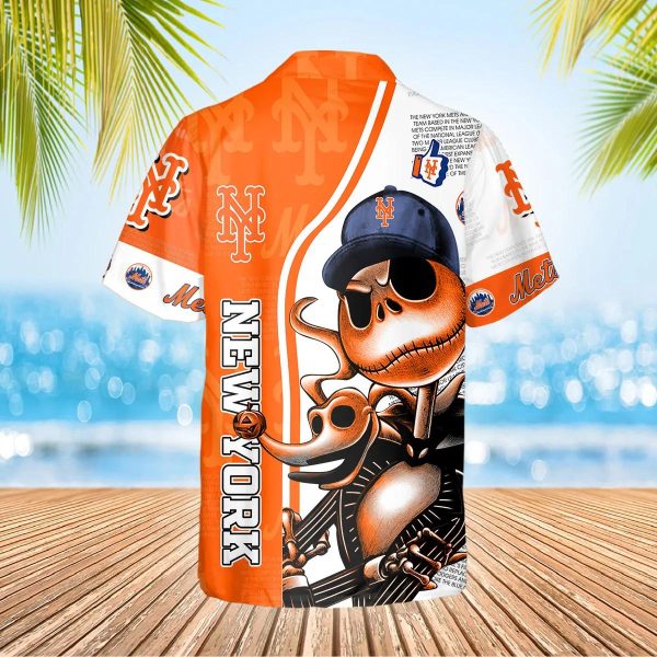 Jack Skeleton New York Mets Hawaiian Shirt, New York Mets Aloha Shirt, MLB Hawaiian Shirt