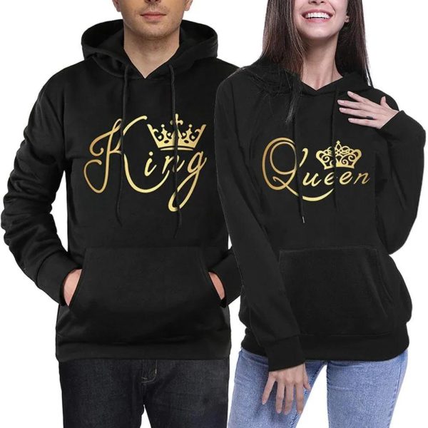 King And Queen Matching Couple Hoodies