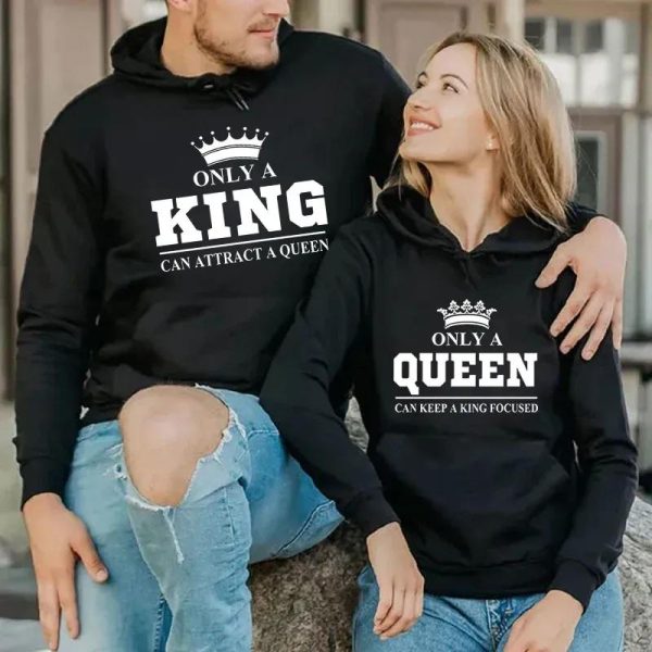 Only A King Can Attract A Queen Matching Hoodies For Couple