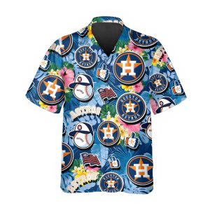 Pattern Logo Houston Astros Hawaiian Shirt Houston Astros Aloha Shirt MLB Hawaiian Shirt 1